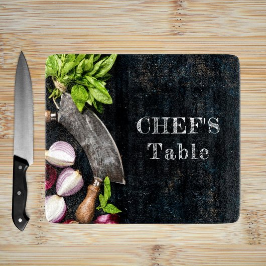 Planche À Découper Table du chef cuisine rustique texte de la nourrit