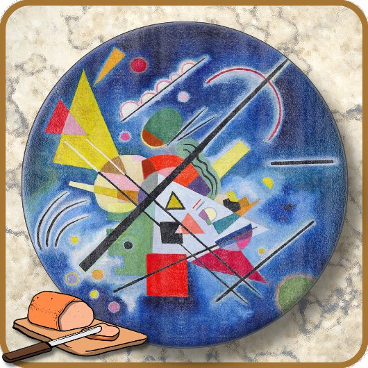 Planche À Découper TABLEAU - 12" - "Peinture bleue" - Kandinsky