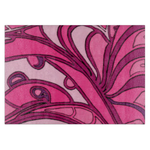 Planche À Découper Tableau Abstrait à panneau rose