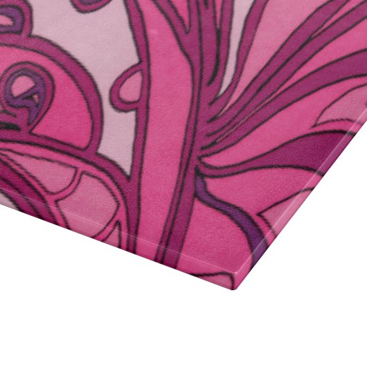 Planche À Découper Tableau Abstrait à panneau rose (Coin)