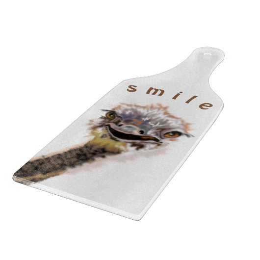 Planche À Découper Tableau de coupe avec autruche joyeuse - Sourire (Coin)