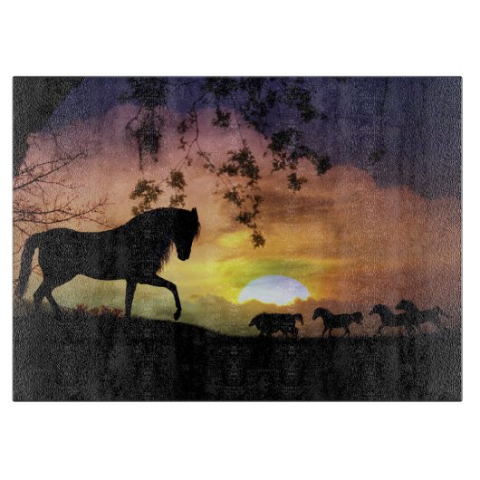 Planche À Découper Tableau de coupe des chevaux sauvages (Devant)