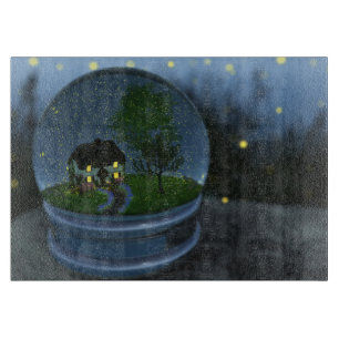 Planche À Découper Tableau de coupe du globe de lucioles