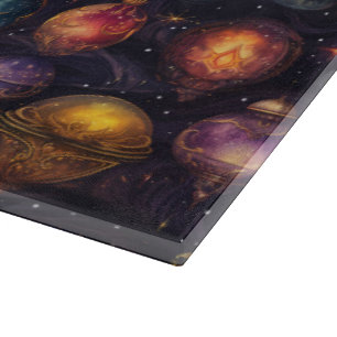 Planche À Découper Tableau de coupe en verre Baubles de Noël