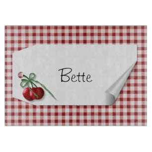 Planche À Découper Tableau de coupe en verre cerise Curl