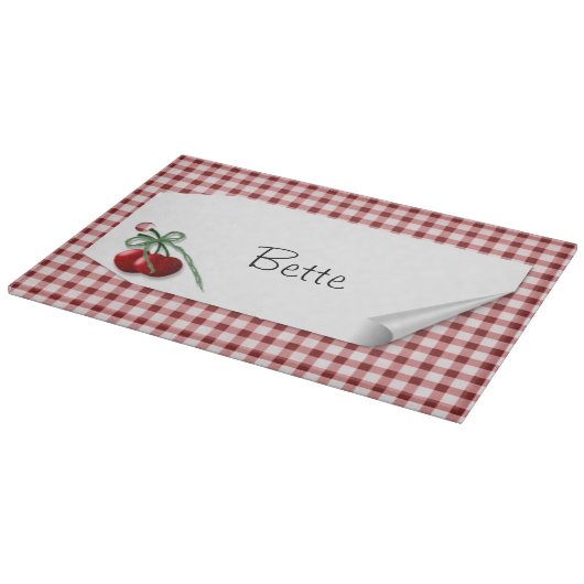 Planche À Découper Tableau de coupe en verre cerise Curl (Coin)