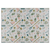 Planche À Découper Tableau de coupe en verre du temps du jardin (Devant)