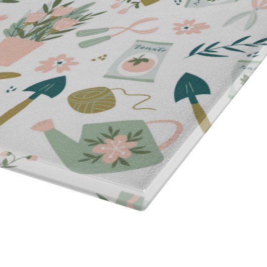 Planche À Découper Tableau de coupe en verre du temps du jardin (Coin)