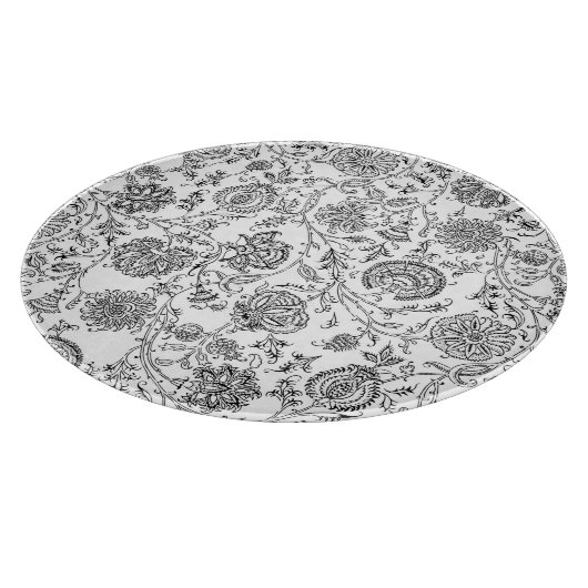 Planche À Découper Tableau de coupe floral noir (Coin)