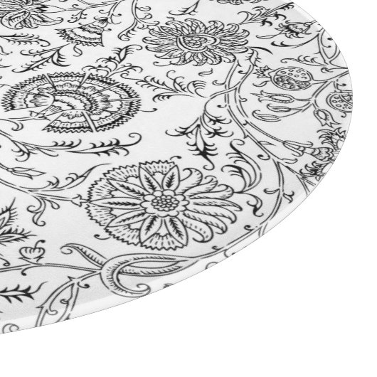 Planche À Découper Tableau de coupe floral noir (Coin)