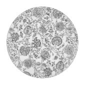 Planche À Découper Tableau de coupe floral noir (Devant)