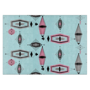 Planche À Découper Tableau de coupe Motif rose et gris atomique