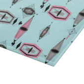 Planche À Découper Tableau de coupe Motif rose et gris atomique (Coin)