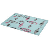 Planche À Découper Tableau de coupe Motif rose et gris atomique (Coin)