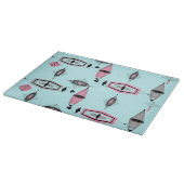 Planche À Découper Tableau de coupe Motif rose et gris atomique (Coin)