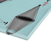Planche À Découper Tableau de coupe Motif rose et gris atomique (Coin)