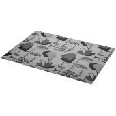 Planche À Découper Tableau de coupe noir et blanc Motif atomique (Coin)
