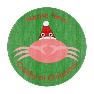 Planche À Découper Tableau de coupe personnalisé de crabe de Noël