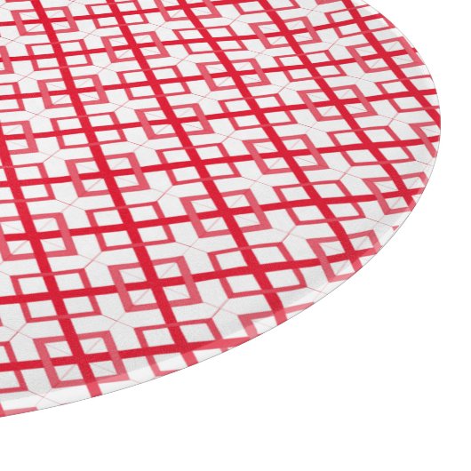 Planche À Découper Tableau de découpe - Carrés entrelacés en rouge (Coin)