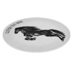 Planche À Découper Tableau de découpe du cheval droit Texte et couleu