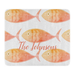 Planche À Découper Tableau de découpe du groupe de poissons saumons