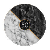 Planche À Découper Tableau de découpe en marbre noir blanc Faux perso (Devant)