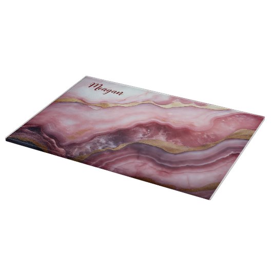 Planche À Découper Tableau De Découpe En Marbre Rose Et Blush (Coin)