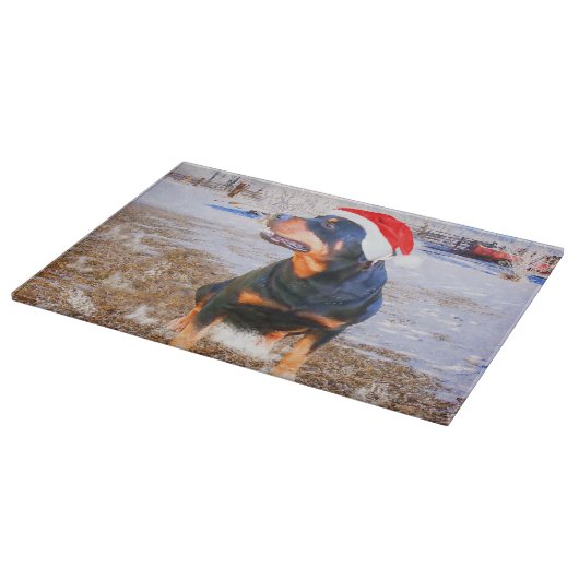 Planche À Découper Tableau de découpe en verre de chien Rottweiler (Coin)