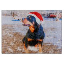 Tableau de découpe en verre de chien Rottweiler