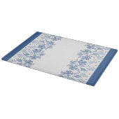 Planche À Découper Tableau de découpe floral bleu Indigo personnalisé (Coin)