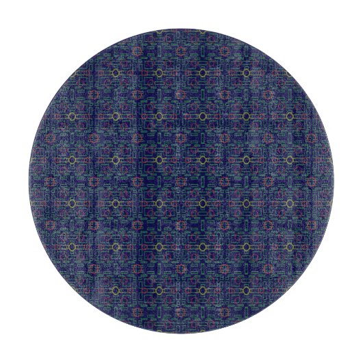Planche À Découper Tableau de découpe géométrique bleu (Devant)