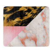 Planche À Découper Tableau de découpe géométrique Motif en marbre (Devant)