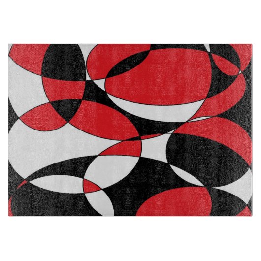 Planche À Découper Tableau de découpe noir, blanc et rouge (Devant)