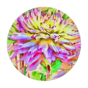 Planche À Découper Tableau de découpe ronde de 12 pouces Dahlia Digit