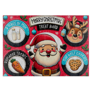Planche À Découper Tableau de Noël pour Père Noël   Lait, cookies