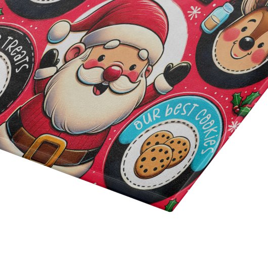 Planche À Découper Tableau de Noël pour Père Noël | Lait, cookies (Coin)