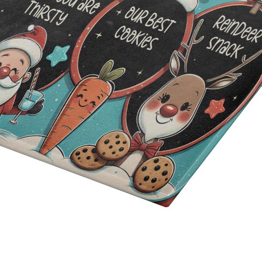 Planche À Découper Tableau de Noël pour Père Noël | Lait et cookies (Coin)