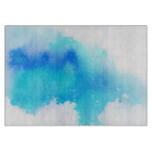 Planche À Découper Tache bleue, peint à la main abstrait d'aquarelle (Devant)
