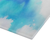 Planche À Découper Tache bleue, peint à la main abstrait d'aquarelle (Coin)