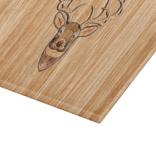 Planche À Découper Tail blanche Tête de cerf bois conception du grain (Coin)