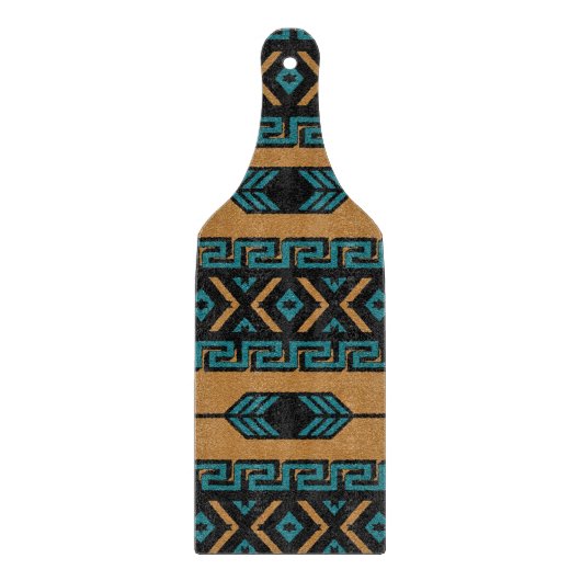 Planche À Découper Tan Turquoise Tan Sud-Ouest Aztec Tribal (Devant)