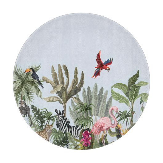 Planche À Découper Tapis rond de zone Jungle tropicale - Faune (Devant)
