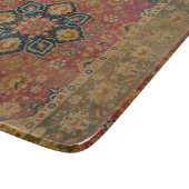 Planche À Découper Tapis rouge or Kashan tapis Perse Asiatique (Coin)