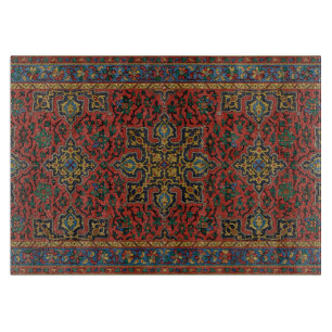 Planche À Découper Tapisserie de tapis persan rouge bleu classique