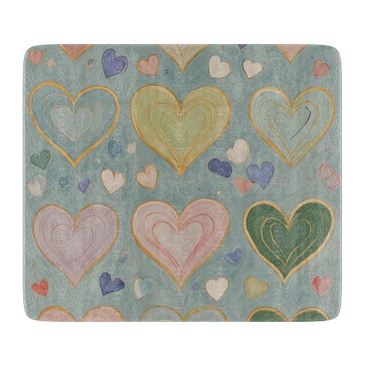 Planche À Découper Tapisserie Pastel Heart (Devant)