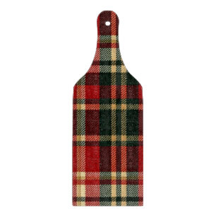 Planche À Découper Tartan à carreaux rouge et vert pin classique des