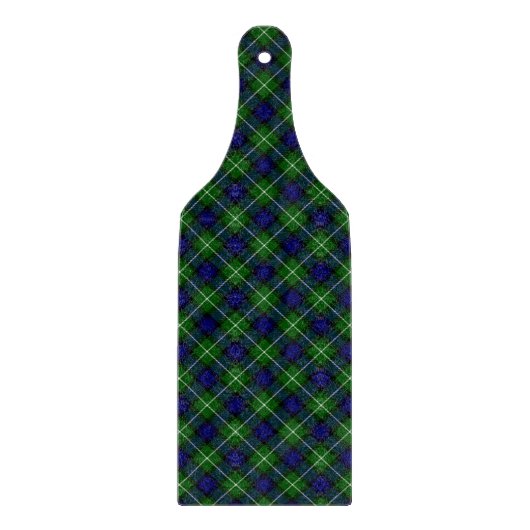 Planche À Découper Tartan Lamont bleu vert carreau (Devant)