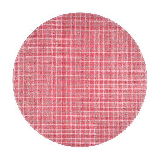 Planche À Découper Tartan rouge rétro plaid : motif sans soudure. (Devant)