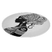 Planche À Découper Tatouage Tribal Portrait de Fille Africaine (Coin)