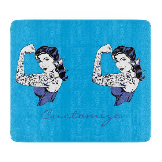 Planche À Découper Tattoo Girl Arm Up Thunder_Cove (Devant)